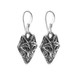   Wolf Head with French Wire Hook Back Finding Dangle Earrings Jewelry