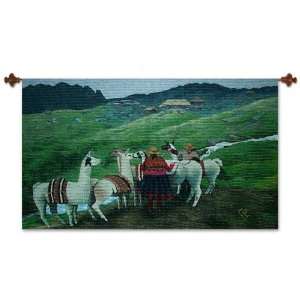  Wool tapestry, The Llama Herders