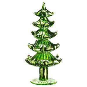  10 Glass Christmas Tree Green Mixed (Pack of 2)