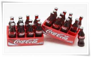miniature 2x Coca Cola Coke Tray with 12 loose Bottle  