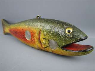 Large DULUTH FISH DECOYS Hand Carved Folk Art Trout  