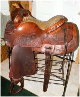 Vintage Custom Pat Weddle Maker Western Saddle, Low Moose Cutter 
