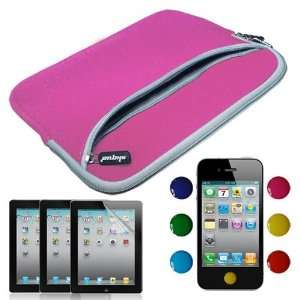 Packs of LCD Clear Screen Protector + Pink Dual Pocket Laptop 
