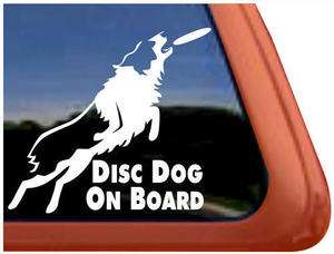   ON BOARD Frisbee Dog High Quality Auto Car Truck Window Decal Sticker