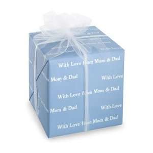  12 personalized blue stripe letterpress gift wrap Health 