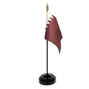  Qatar Flag 4X6 Inch Mounted E Gloss With Fringe Patio 