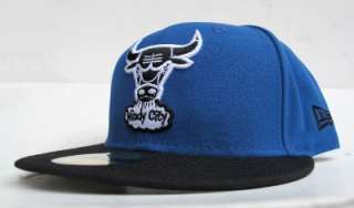 Chicago Bulls Blue On Black All Sizes Cap Hat by New Era  