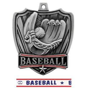  Hasty Awards 2.5 Shield Custom Baseball Medals SILVER 
