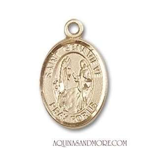 St. Genevieve Small 14kt Gold Medal