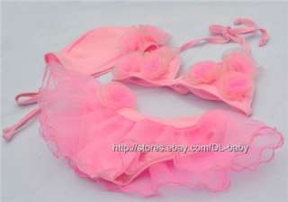 red pink Girls Swimwear Tankini Bikini Swimsuit Bathers Age 1 7Y 