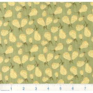  45 Wide Country Jacobean Pears Sage Fabric By The Yard 