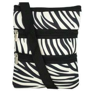    Zebra with Black Trim Hipster Crossbody Purse Bag 