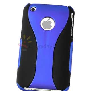 Piece Cup Hard Case+S Shape Cover For iPhone 3 G 3GS Grey+Blk+Blue 