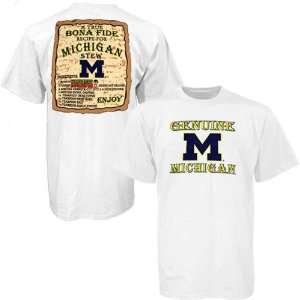    Michigan Wolverines White Recipe T shirt