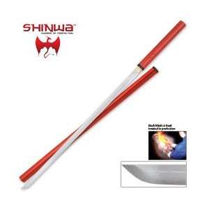 Shinwa Red Nodachi Damascus Steel Sword 