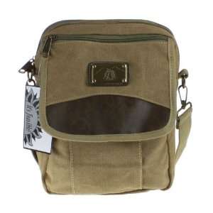  Khaki Canvas Small Messenger Bag great for commuters 