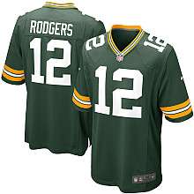 Mens Nike Green Bay Packers Aaron Rodgers Game Team Color Jersey 