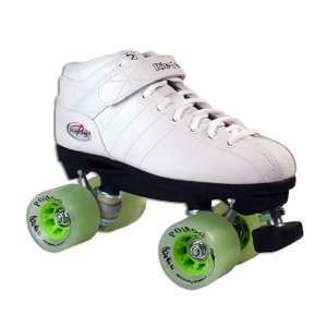  Riedell R3 POISON Quad Speed Roller Skates White Sports 