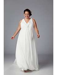   neck chiffon empire waist informal wedding gown,productId146392