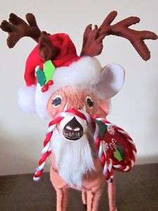 NEW ANNALEE CHRISTMAS PEPPERMINT REINDEER COLLECTIBLE  