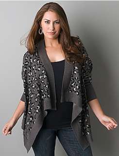   product,entityNameStudded leopard cardigan by DKNY JEANS