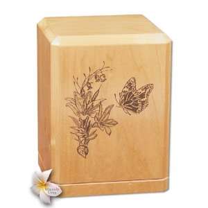  Butterfly Classic Maple Wood Cremation Urn