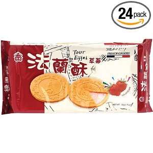 Mei French Cookies, Strawberry, 2.1 Ounce Bags (Pack of 24)  