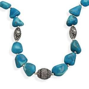   Silver 18 Inch Turquoise Nugget Necklace West Coast Jewelry Jewelry