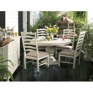 Paula Deen Round Pedestal Dining Set (With Mikes Chairs)   Linen 