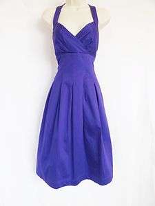   Calvin Klein Purple Casual Sun Dress Halter Stretch Cotton Dress 12
