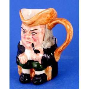 Artone pottery hand painted miniature toby jug judge with pipe  