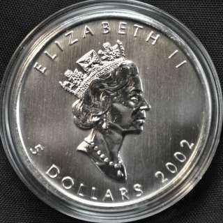 2002 Canada $5 Coloured Silver Maple Leaf  