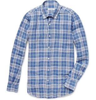    Casual shirts  Checked shirts  Alfred Plaid Linen Shirt