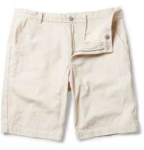 folk washed slim fit cotton canvas shorts
