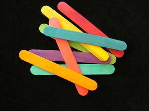 100 JUMBO POPSICLE STICKS Bird Toy Parts Crafts COLORED  