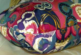 COACH POPPY POP C GLAM Signature OP ART Purple Multi LG Tote Bag 18342 
