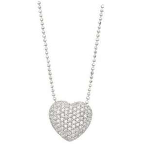    Pave Diamond Heart Necklace   White Gold Samuel David Jewelry