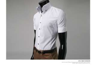 Bros mens Dress Slim 3button Shirts White Shorts .10  