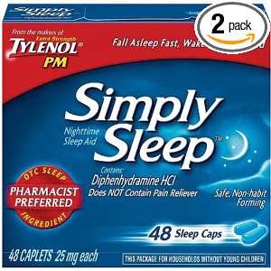  Simply Sleep Nighttime Sleep Aid, 48 Caplets Boxes (Pack 