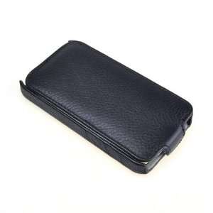    Black Leather Flip Case Skin For Apple iPhone 4 Electronics