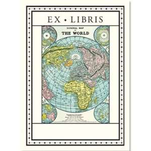  World Map Bookplates Arts, Crafts & Sewing