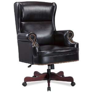  Office Chairs Traditional Faux Leather Winged Executive 