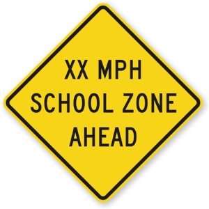  Custom MPH School Zone Ahead Diamond Grade, 36 x 36 