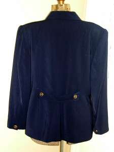 JESSICA ASH Navy Blue Skirt Suit Business Career Interview Womens Plus 