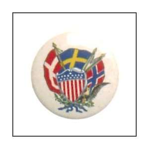  Vintage US Norway Denmark Sweden Pin Back Button 1910 