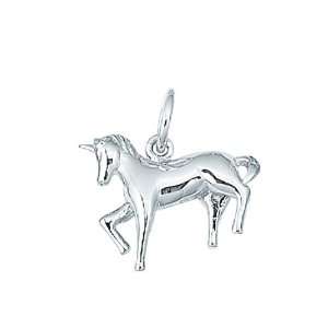  Sterling Silver UNICORN 3 D Charm Jewelry
