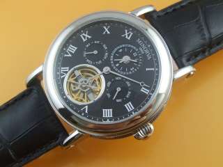 SS Dual time open heart automatic watch black  