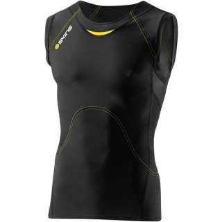 Mens Skins Compression A400 Sleeveless Top Shirt Black Yellow *New In 