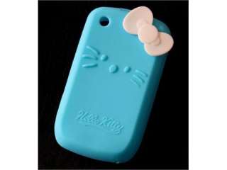 Blue Silicone Case For Hello Kitty Blackberry 8520 8530 9300 Curve 