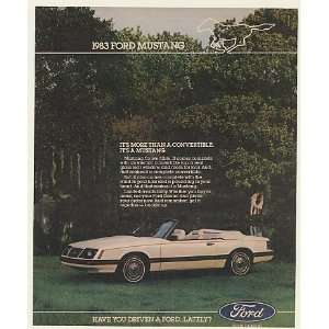  1983 Ford Mustang More Than a Convertible Print Ad (49989 